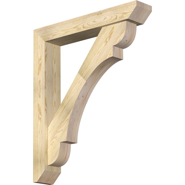 Ekena Millwork Olympic Slat Rough Sawn Bracket w/ Offset Brace, Douglas Fir, 6"W x 34"D x 40"H BKT0604X34X40OLY06RDF - main